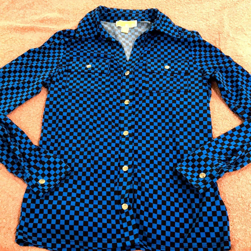 MICHAEL KORS CHECKERED BLOUSE